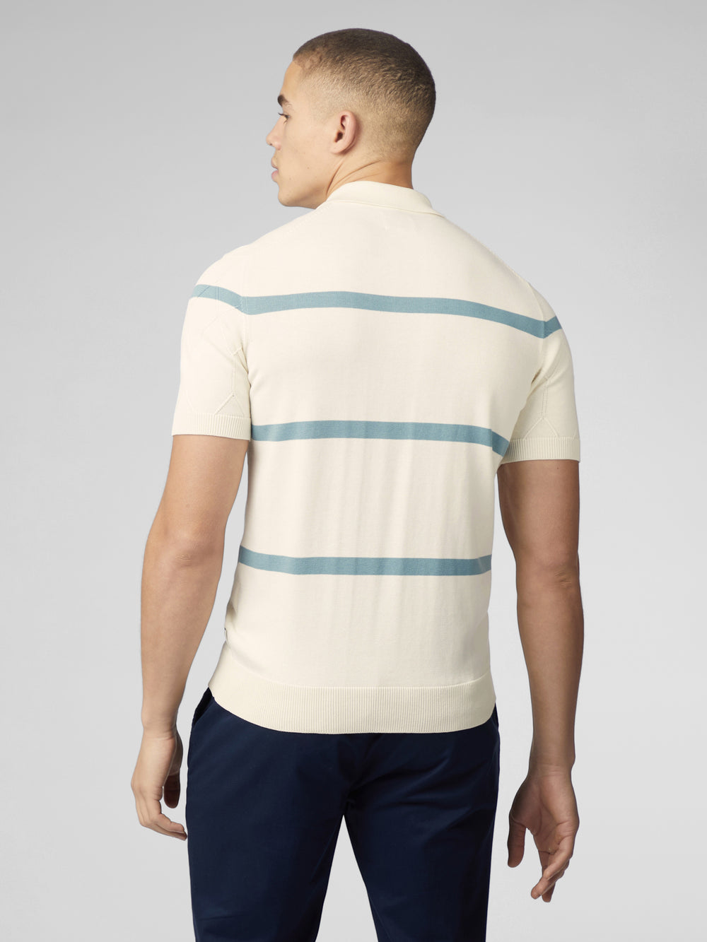 Knitwear Ben Sherman Signature Argyle Stripe Polo Blanche | EYH-88689932